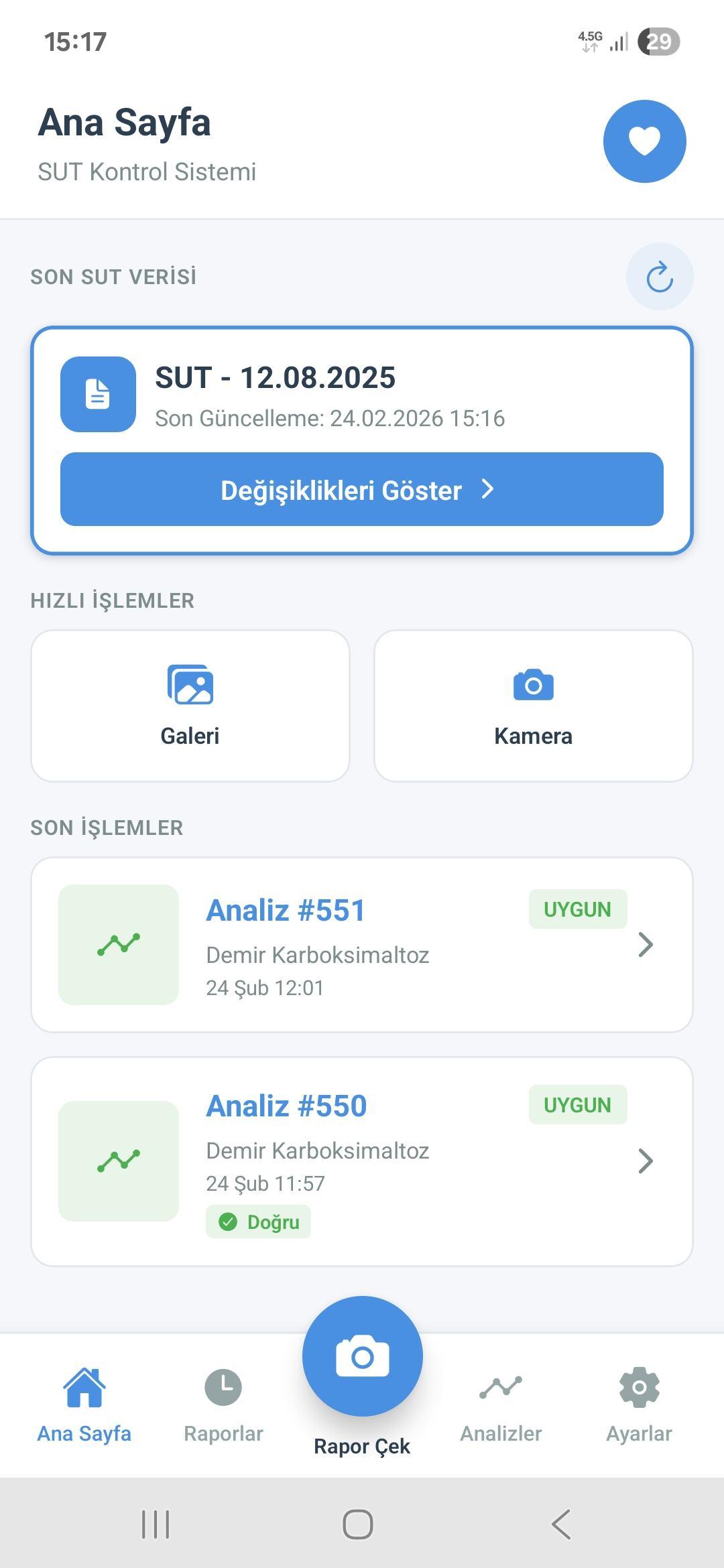 SUT Kontrol Ana Sayfa